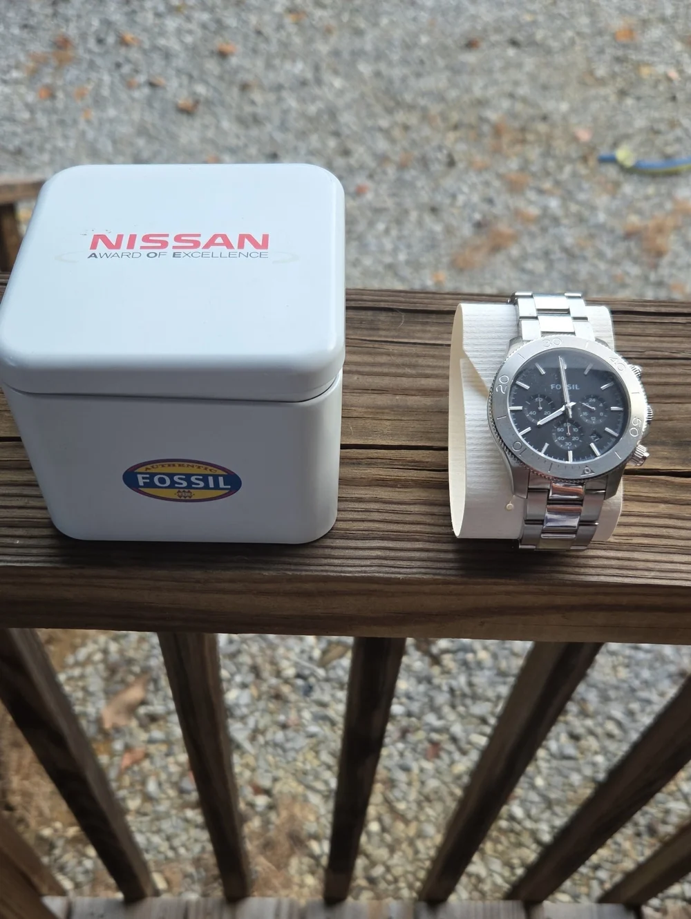 Fossil Men's Silver Stainless Steel Chronograph with Black Dial